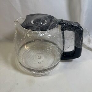 Black & Decker 12 Cup Glass Coffee Carafe Replacement Clear Black Handle Lid